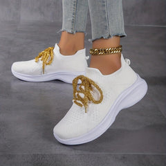 Women's Breathable Knit Chunky Sneakers Outdoor Shoes