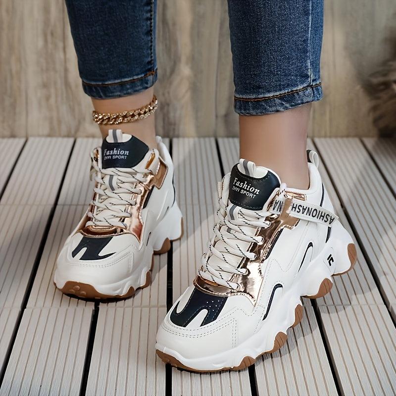 Women's Colorblock Chunky Sneakers with Thick Sole