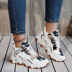Women's Colorblock Chunky Sneakers with Thick Sole