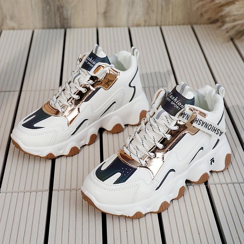 Women's Colorblock Chunky Sneakers with Thick Sole