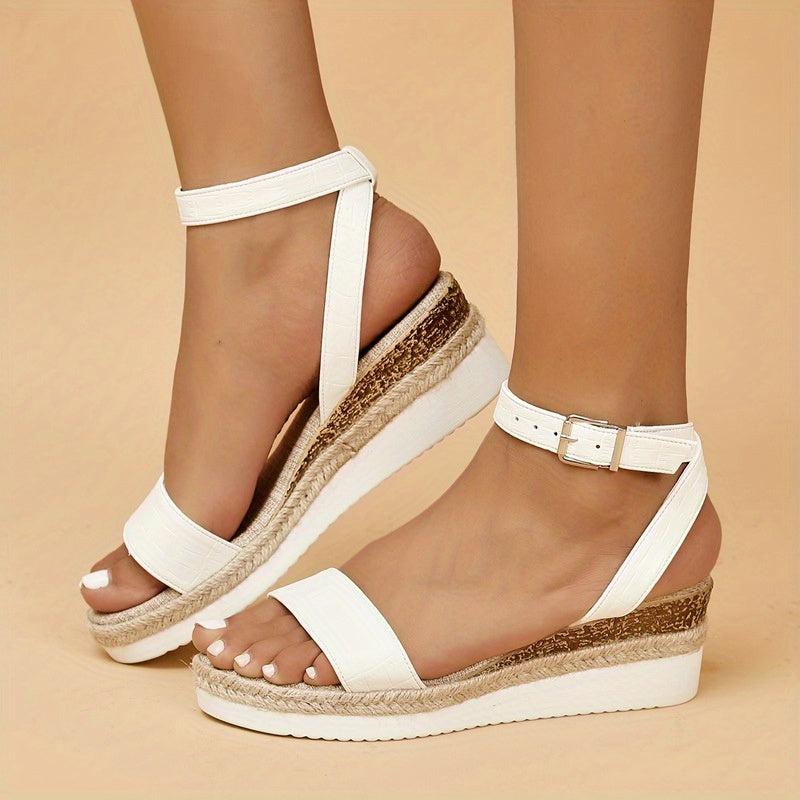 Women's Roman Wedge Sandals Casual Buckle Strap Outdoor Sandals
