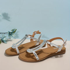 Women's Flat Sandals Lightweight Open Toe Buckle Strap Shoes