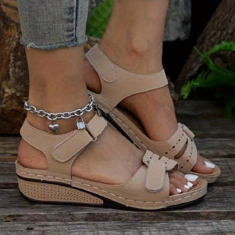 Women's Wedge Sandals Open Toe Ankle Strap Shoes