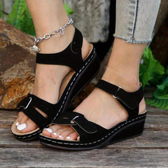 Women's Wedge Sandals Open Toe Ankle Strap Shoes