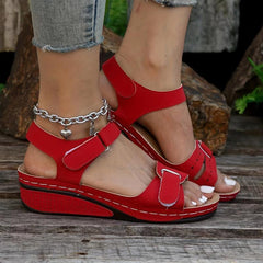 Women's Wedge Sandals Open Toe Ankle Strap Shoes