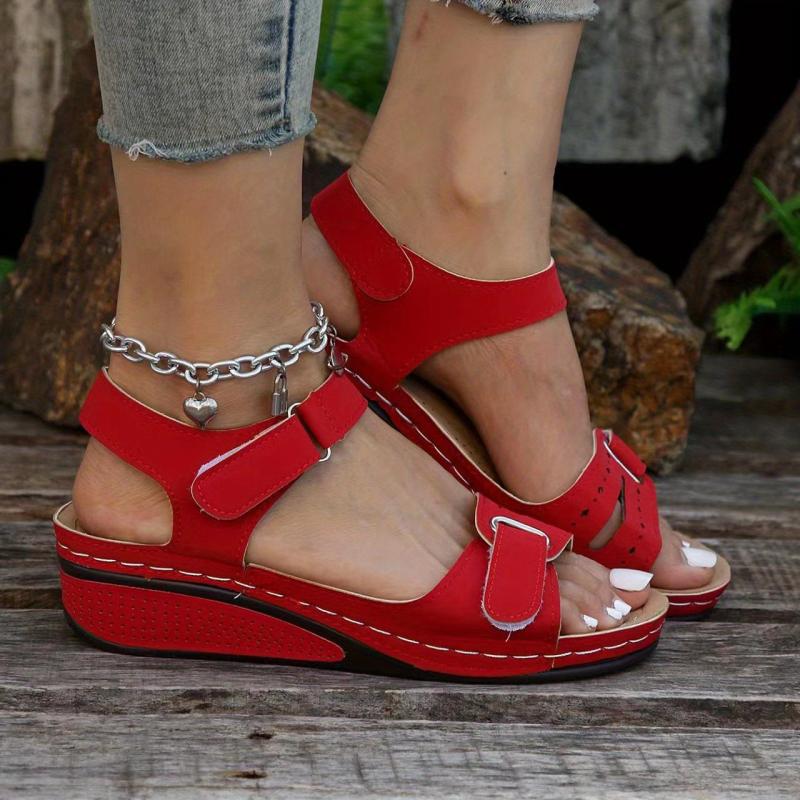 Women's Wedge Sandals Open Toe Ankle Strap Shoes