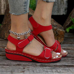 Women's Wedge Sandals Open Toe Ankle Strap Shoes