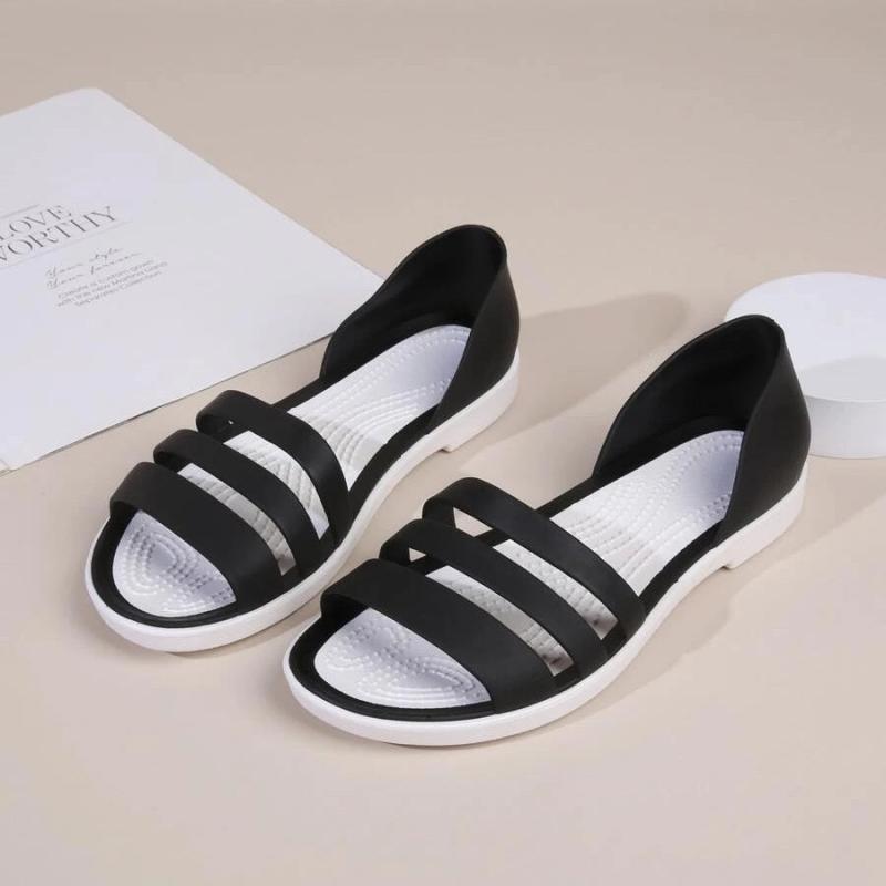 Women's Minimalist Flat Sandals Open Toe PVC Beach Slides