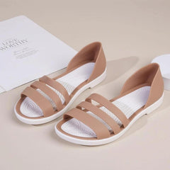 Women's Minimalist Flat Sandals Open Toe PVC Beach Slides