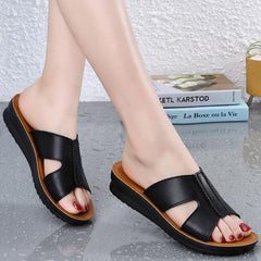 Women's Cross Strap Open Toe Slides Soft Sole Non slip Shoes