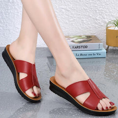 Women's Cross Strap Open Toe Slides Soft Sole Non slip Shoes