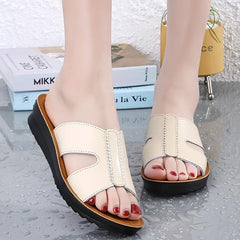 Women's Cross Strap Open Toe Slides Soft Sole Non slip Shoes