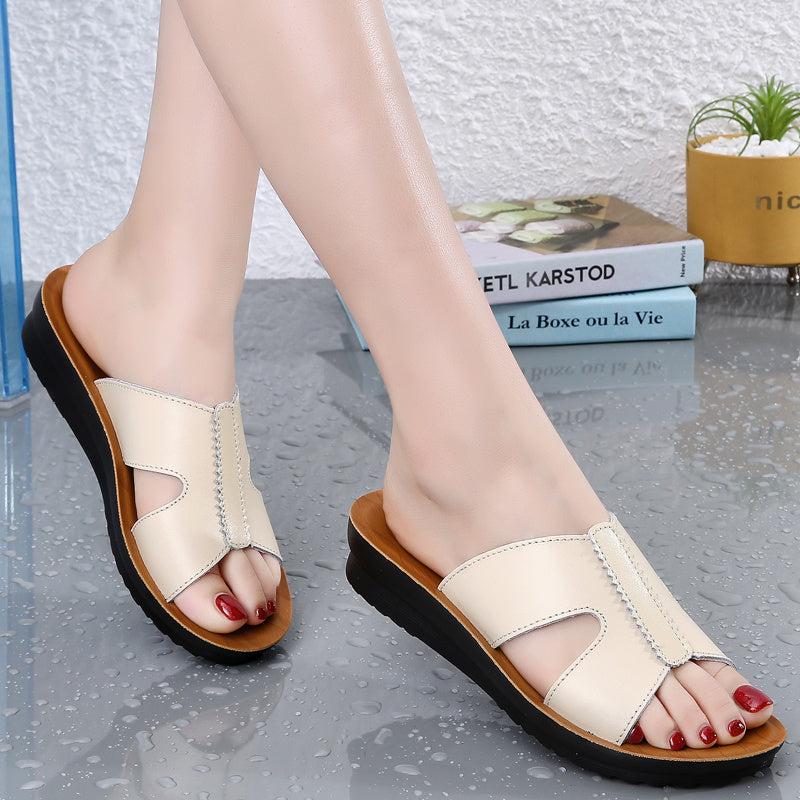 Women's Cross Strap Open Toe Slides Soft Sole Non slip Shoes