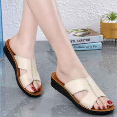 Women's Cross Strap Open Toe Slides Soft Sole Non slip Shoes