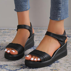 Women's Wedge Heeled Sandals Platform Open Toe Ankle Strap Sandals