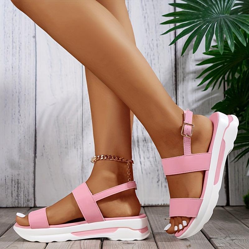 Women's Wedge Heeled Sandals Buckle Strap Platform Shoes