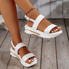 Women's Wedge Heeled Sandals Buckle Strap Platform Shoes