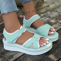 Women's Platform Sports Sandals Open Toe Slingback Shoes