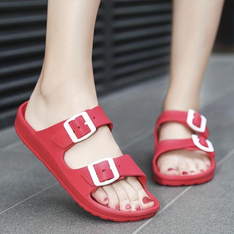 Flat Slippers Lightweight Open Toe Slip On Shoe