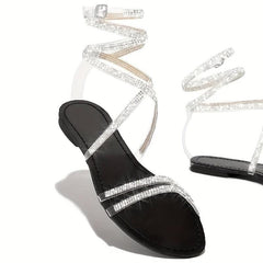 Rhinestone Flat Sandals Women's Beach Summer Sandals