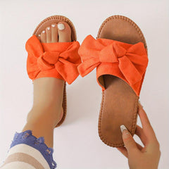 Women's Bowknot Slide Sandals Open Toe Lightweight Slip On Shoes