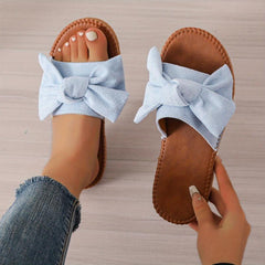 Women's Bowknot Slide Sandals Open Toe Lightweight Slip On Shoes