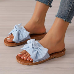Women's Bowknot Slide Sandals Open Toe Lightweight Slip On Shoes