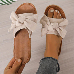 Women's Bowknot Slide Sandals Open Toe Lightweight Slip On Shoes