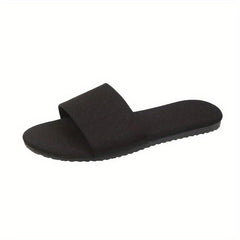 Women's Solid Slides Casual Slip On Flat Beach Shoes Lightweight