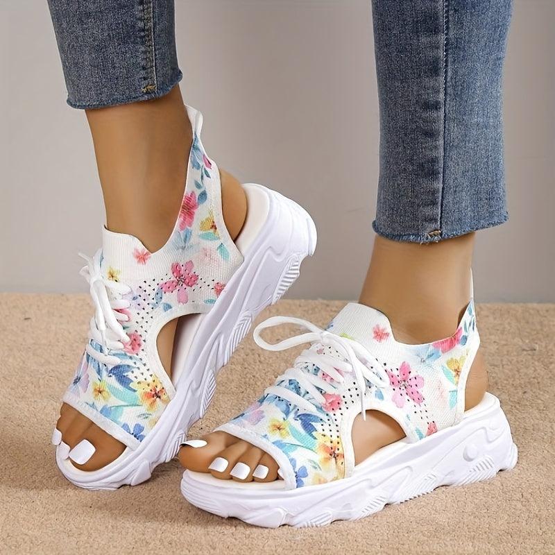 Women's Floral Sandals Slip On Slingback Shoes