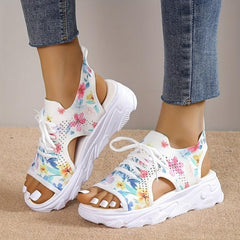 Women's Floral Sandals Slip On Slingback Shoes