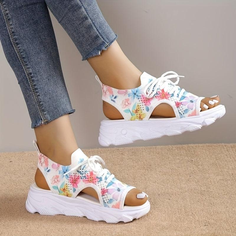 Women's Floral Sandals Slip On Slingback Shoes