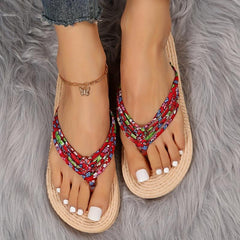 Floral Print Flip Flops Non Slip Slides Casual Slippers