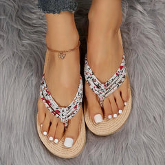 Floral Print Flip Flops Non Slip Slides Casual Slippers