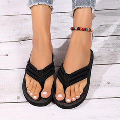 Women's Lightweight Flip Flops Open Toe Non Slip Indoor Outdoor Slides