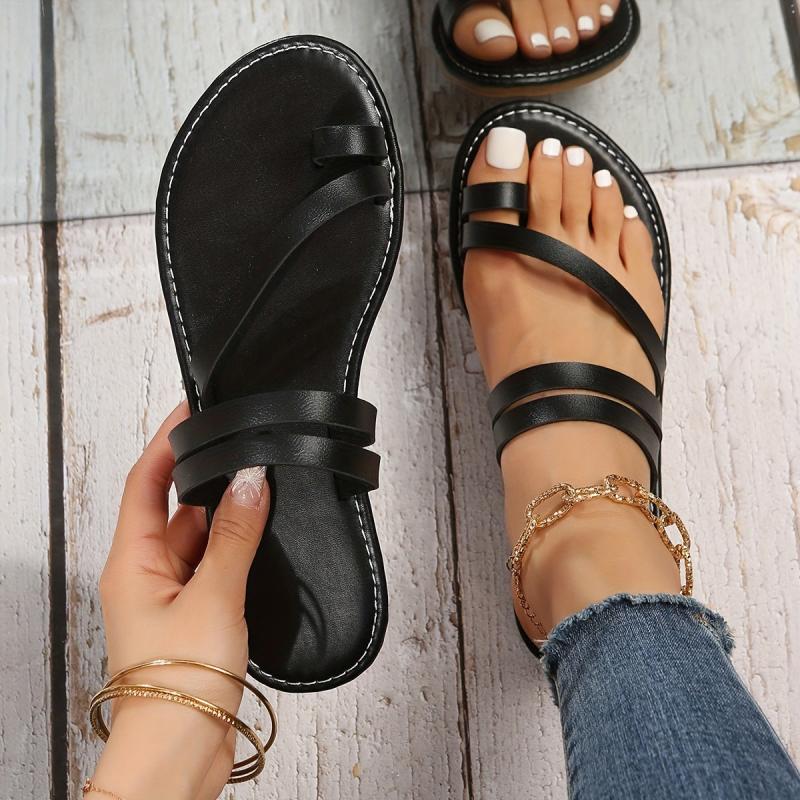 Women's Flat Slide Sandals Open Toe Casual Beach Shoes