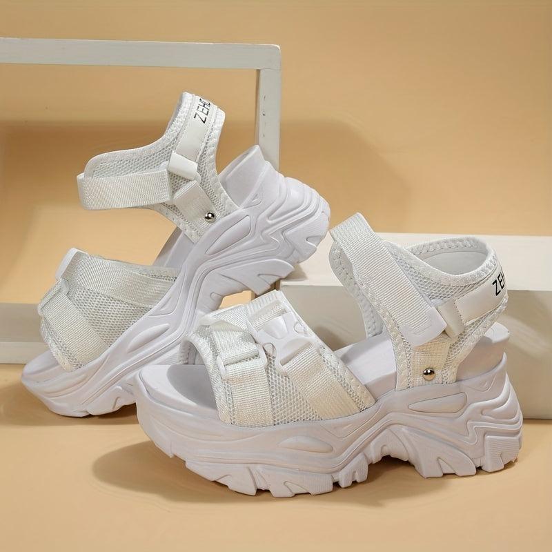 Women's Platform Sandals Hook & Loop Strap Comfort Shoes