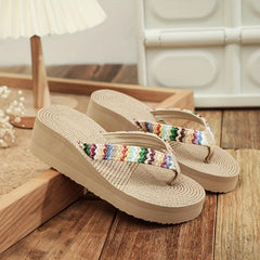 Bohemia Wedge Sandals - Women's Clip Toe Platform Flip Flops