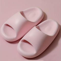 Women's Solid Flatform Slides Open Toe Soft Sole Slip On Sandals