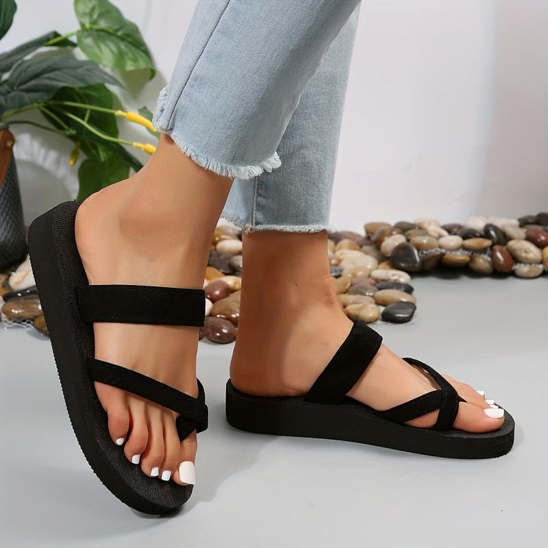 Women's Platform Slippers Strappy Non Slip Slides Shoes