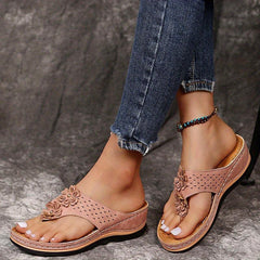Women's Floral Platform Flip Flops Slippers