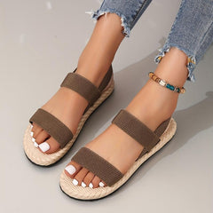 Women's Casual Flat Sandals Comfy Open Toe Slip On Shoes