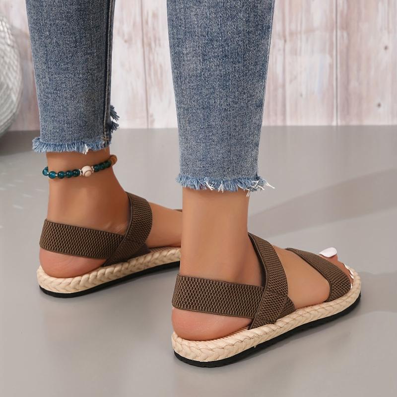 Women's Casual Flat Sandals Comfy Open Toe Slip On Shoes
