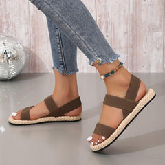 Women's Casual Flat Sandals Comfy Open Toe Slip On Shoes