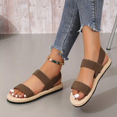 Women's Casual Flat Sandals Comfy Open Toe Slip On Shoes