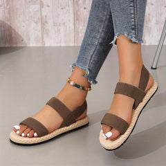 Women's Casual Flat Sandals Comfy Open Toe Slip On Shoes