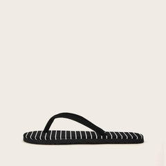 Minimalist Women Striped Flip Flops