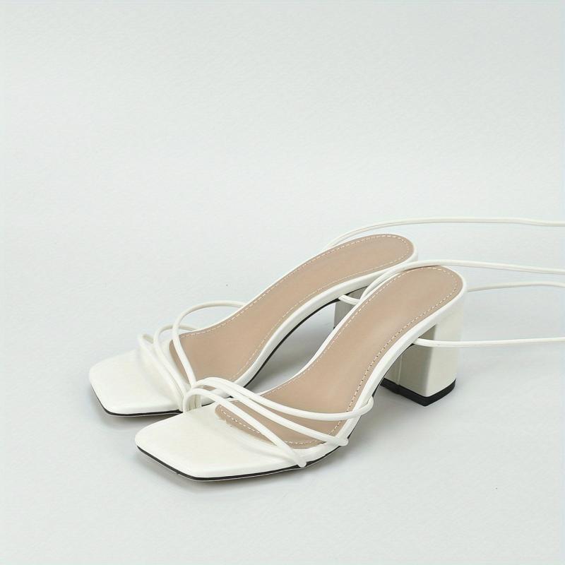 Women's Chunky Heel Lace-Up Sandals for Casual Outdoor Wear