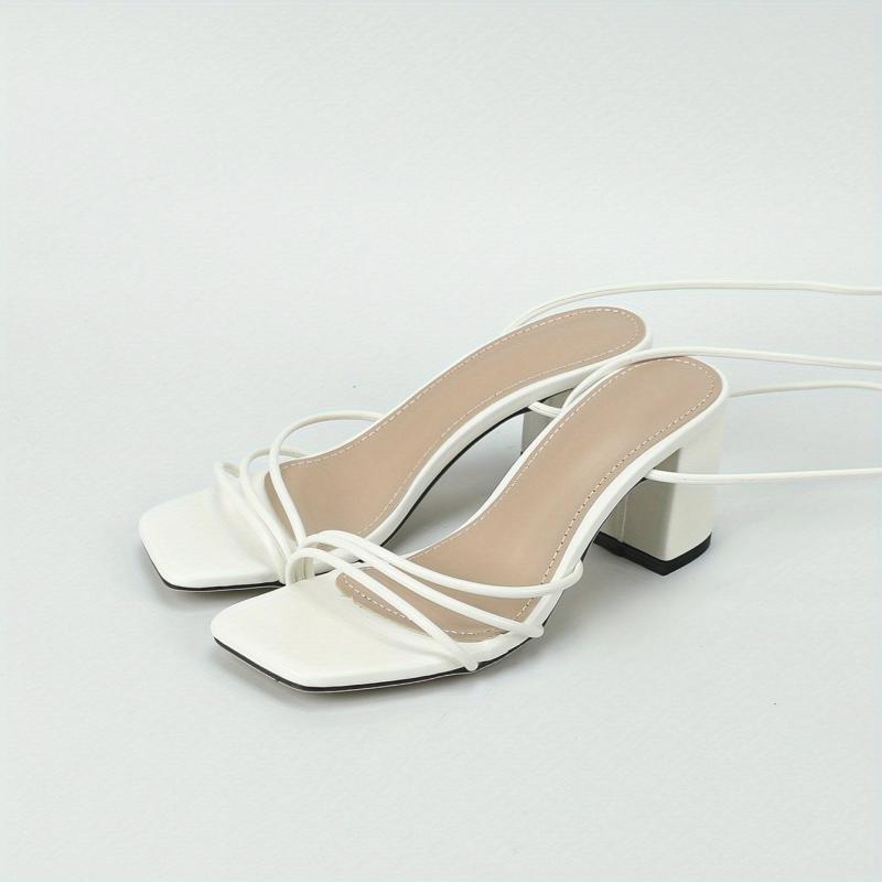 Women's Chunky Heel Lace-Up Sandals for Casual Outdoor Wear