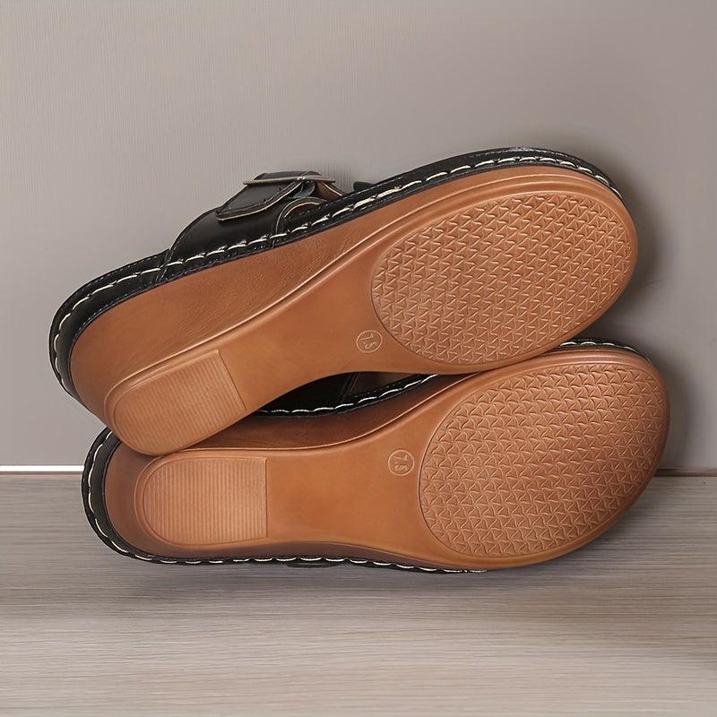 Women's Flower Decor Wedge Sandals Clip Toe Platform Sandals